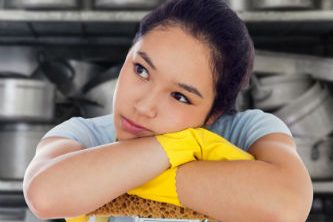 Restaurant cleaning company worker feature