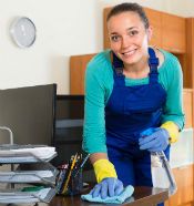 Janitorial service office cleaning worker